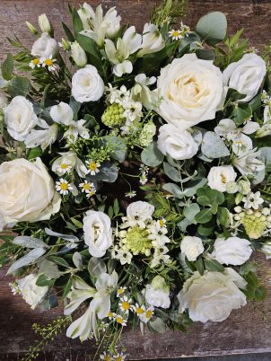 Sympathy Wreath Whites and Greens